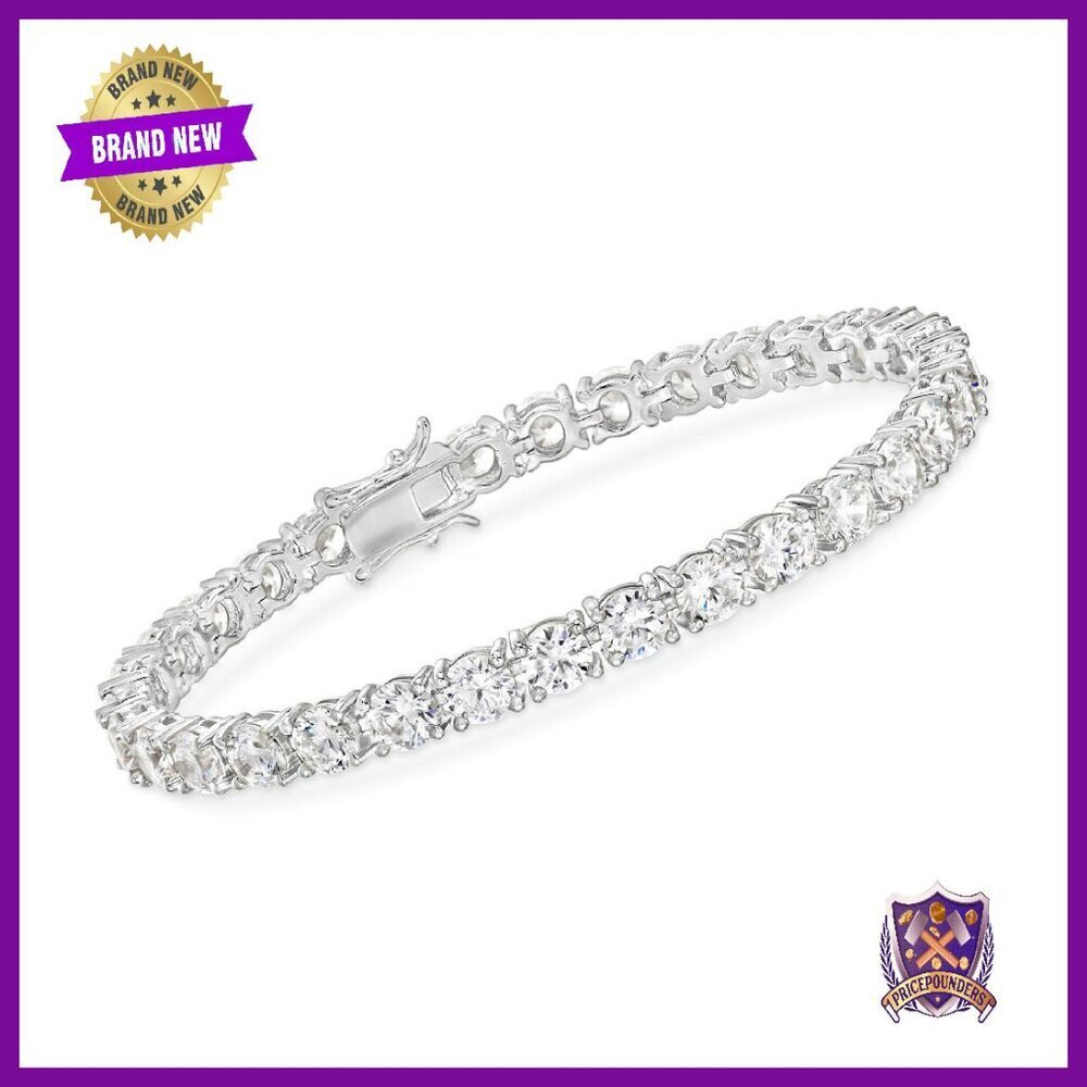 Sterling Silver CZ Tennis Bracelet 7in 15ct 32 Stones